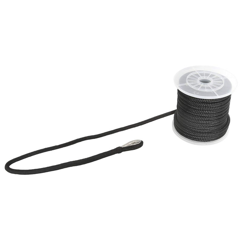 NovelBee 1/2 Inch X 150 Feet Double Braid Nylon Anchor Line with Stainless Steel Thimble and Plastic Chuck (Black) - Image 4